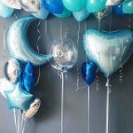 Шар (28"/71 см) Фигура, Полумесяц, Голубой 1 шт.