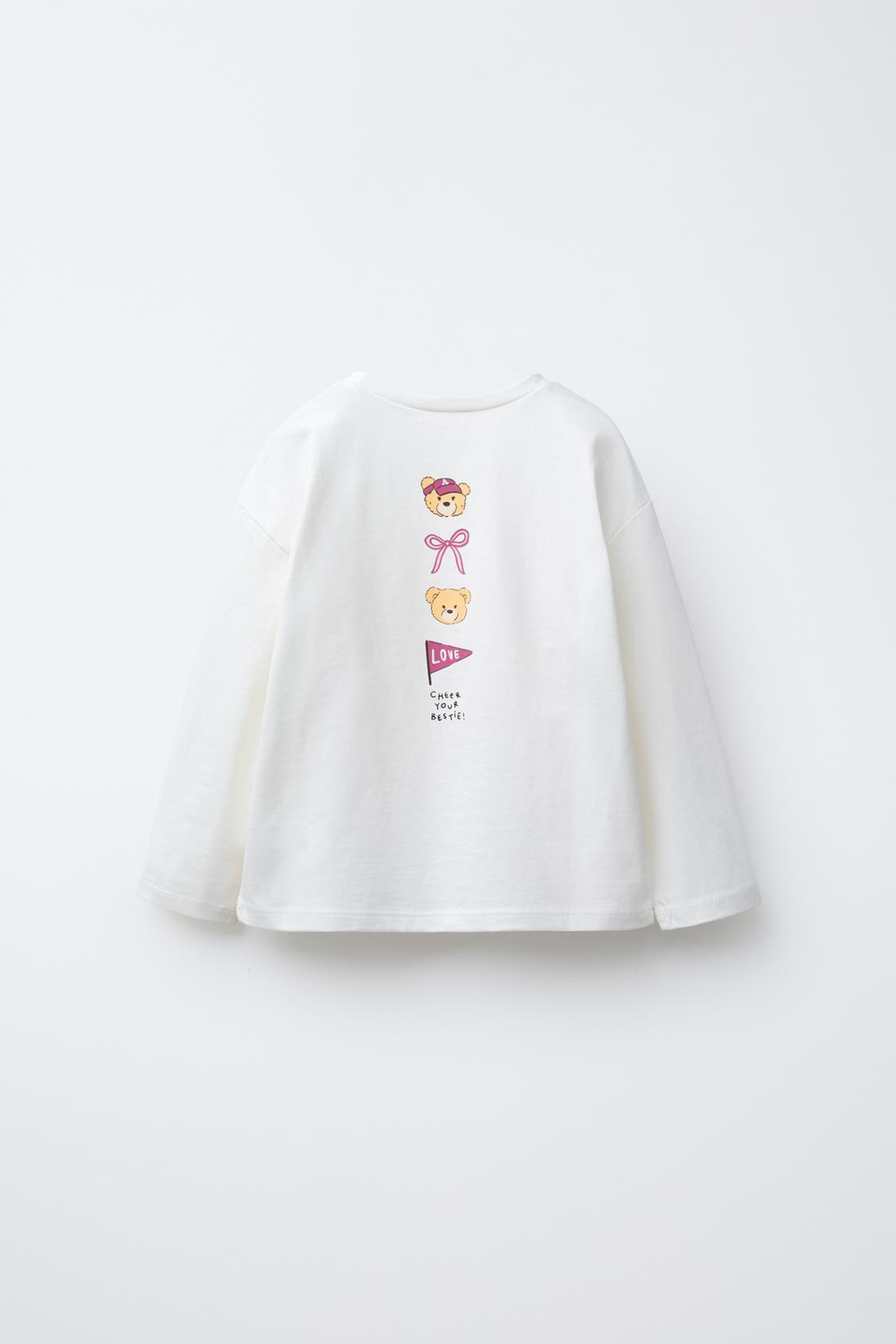 ZARA ФУТБОЛКА С ПРИНТОМ, ЖЕЛТОВАТО-БЕЛЫЙ