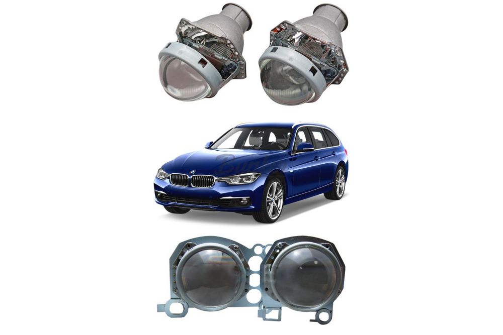 Готовый комплект для замены штатных линз LED+установка доп. пары линз, BMW 3 F30 2015-2020