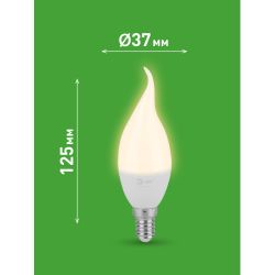 Лампа светодиодная ЭРА GREEN LINE LED BXS-6W-830-E14 GL 6Вт свеча на ветру теплый свет E14 | Лампы cветодиодные Свеча (B/C)
