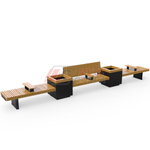 Скамейка Rail Road 03 с 2-мя вазонами и подлокотниками