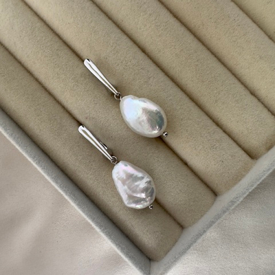 Серьги «Перламутровая Капля» — барочный жемчуг