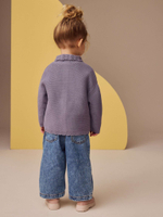 Кардиган вязаный с вышивкой для девочки Next E25-151, Сиреневый