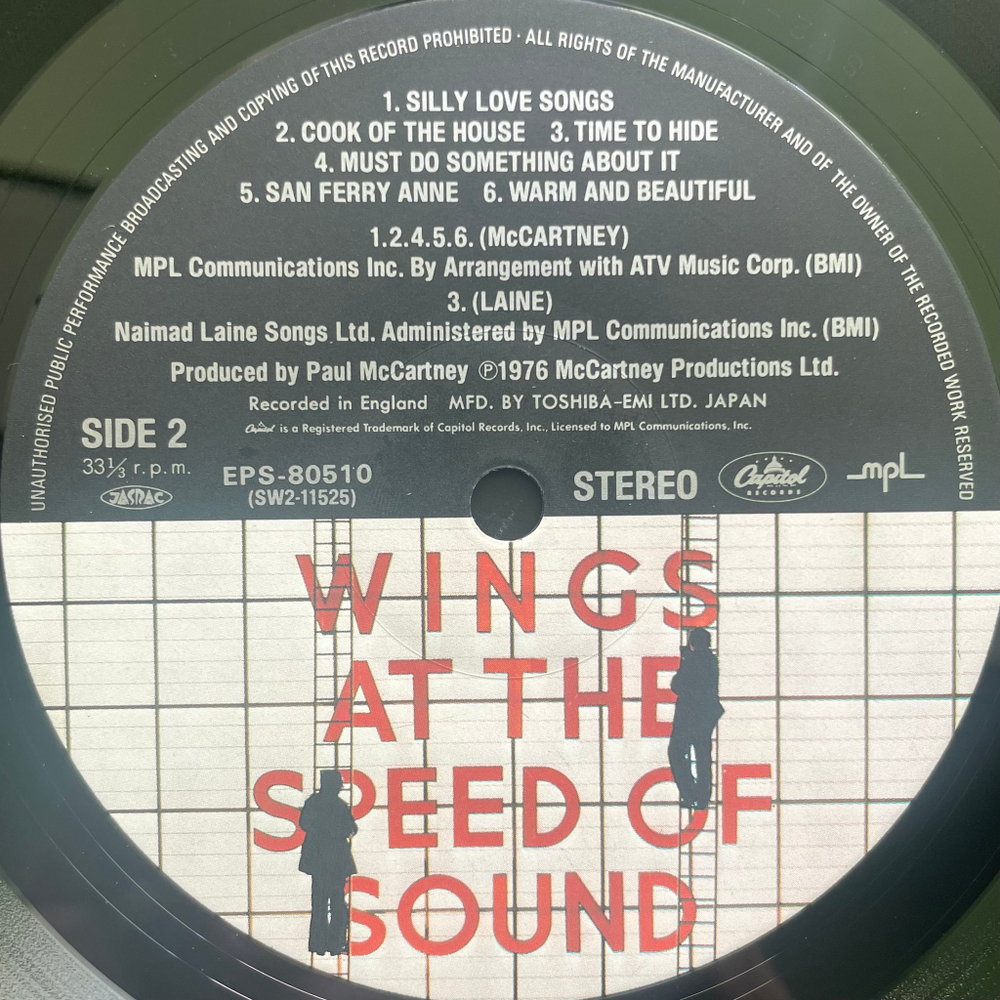 Wings ‎– Wings At The Speed Of Sound (Япония 1980г.)