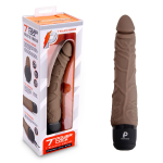 Коричневый вибромассажер 7" Realistic Vibrator - 20 см.