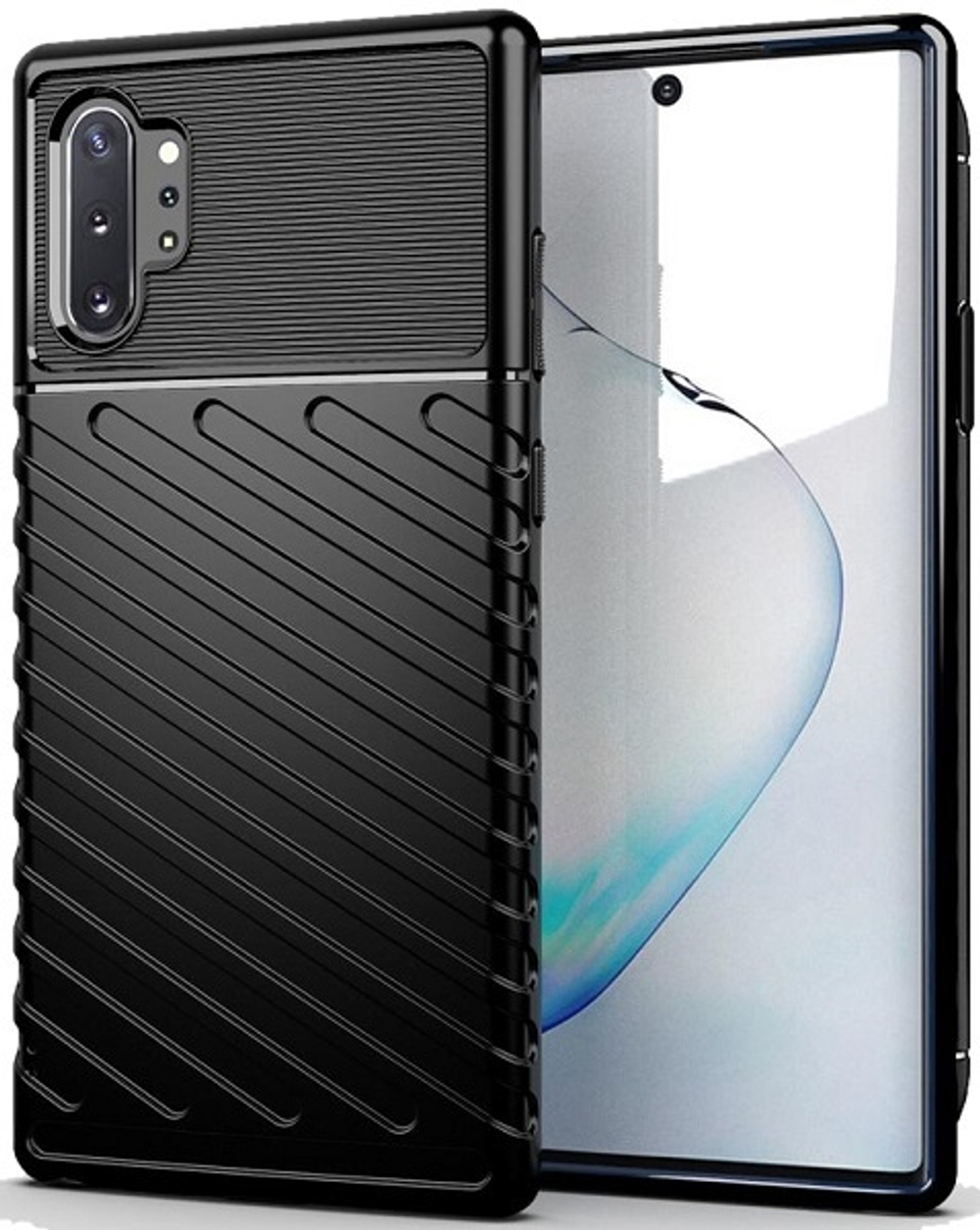 Чехол для Samsung Galaxy Note 10+ цвет Black (черный), серия Onyx от Caseport