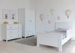 Кровать подростковая Wood (белый)