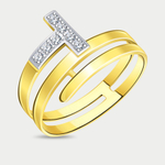 Кольцо для женщин из желтого золота 585 пробы с фианитами (арт. л10897)
