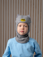 Шлем зимний вязаный (Пепельный) Бэтмен