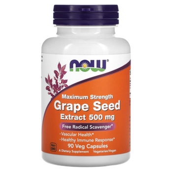 Now Foods Grape Seed Extract 500 mg 90 Veg Caps , Экстракт Виноградных Косточек