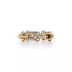 Кольцо из жёлтого золота 18k c бриллиантами, Tiffany 💠Hard Wear Small link