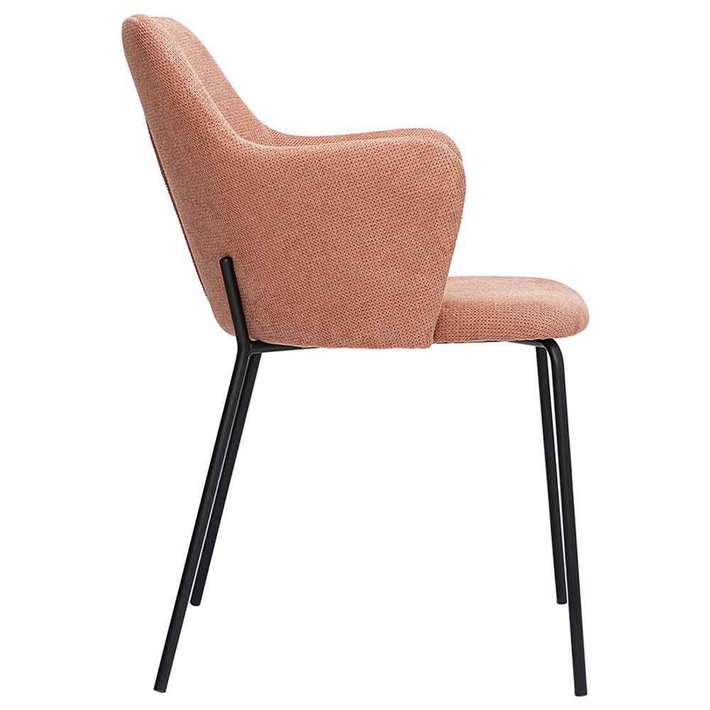 Стул Dwight, фактурный шенилл, коралловый