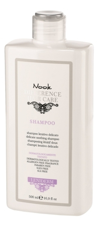 Nook Шампунь успокаивающий для чувствительной кожи головы Ph 5,2 - Leniderm Shampoo, 500 мл