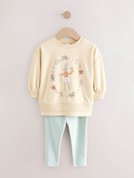 Толстовка и легинсы в комплекте для девочки Next E51-358, Светло-желтый, Мятный