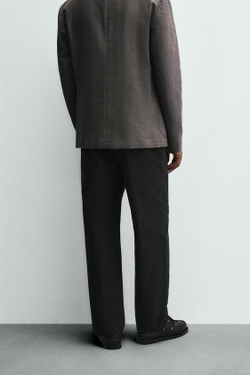 ZARA БРЮКИ ЧИНОС STRAIGHT FIT, ЧЕРНЫЙ