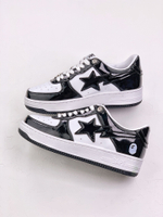 A Bathing Ape Bape Sta Patent Leather Black White