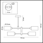 3742/4C LN Люстра E14 4*60Вт IP20 MODERNI