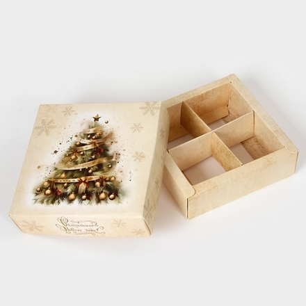 Коробка под 4 конфеты «Новогоднего Волшебства», 12.5×12.5×3.5