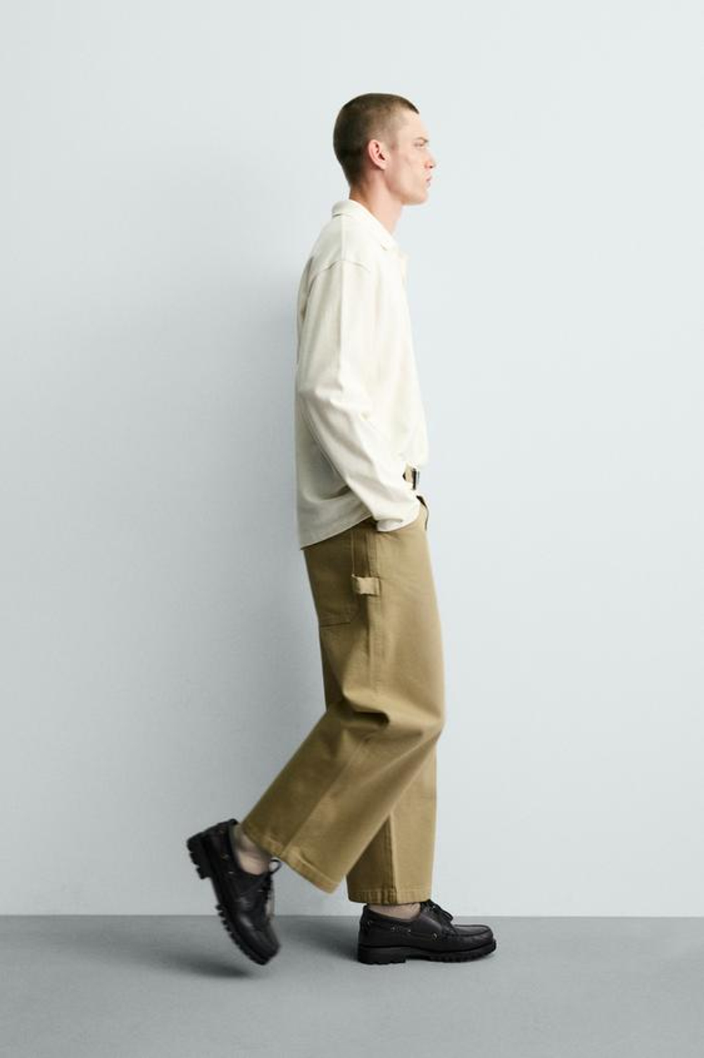 ZARA БРЮКИ КАРГО WIDE FIT, РЫЖЕВАТО-КОРИЧНЕВЫЙ