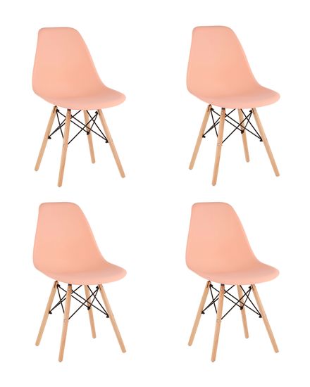 Стул Eames Style DSW персиковый x4 (разборный каркас)