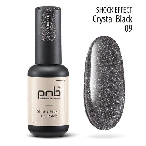 Гель-лак светоотражающий SHOCK EFFECT PNB 09 Crystal Black 8 ml UV/LED