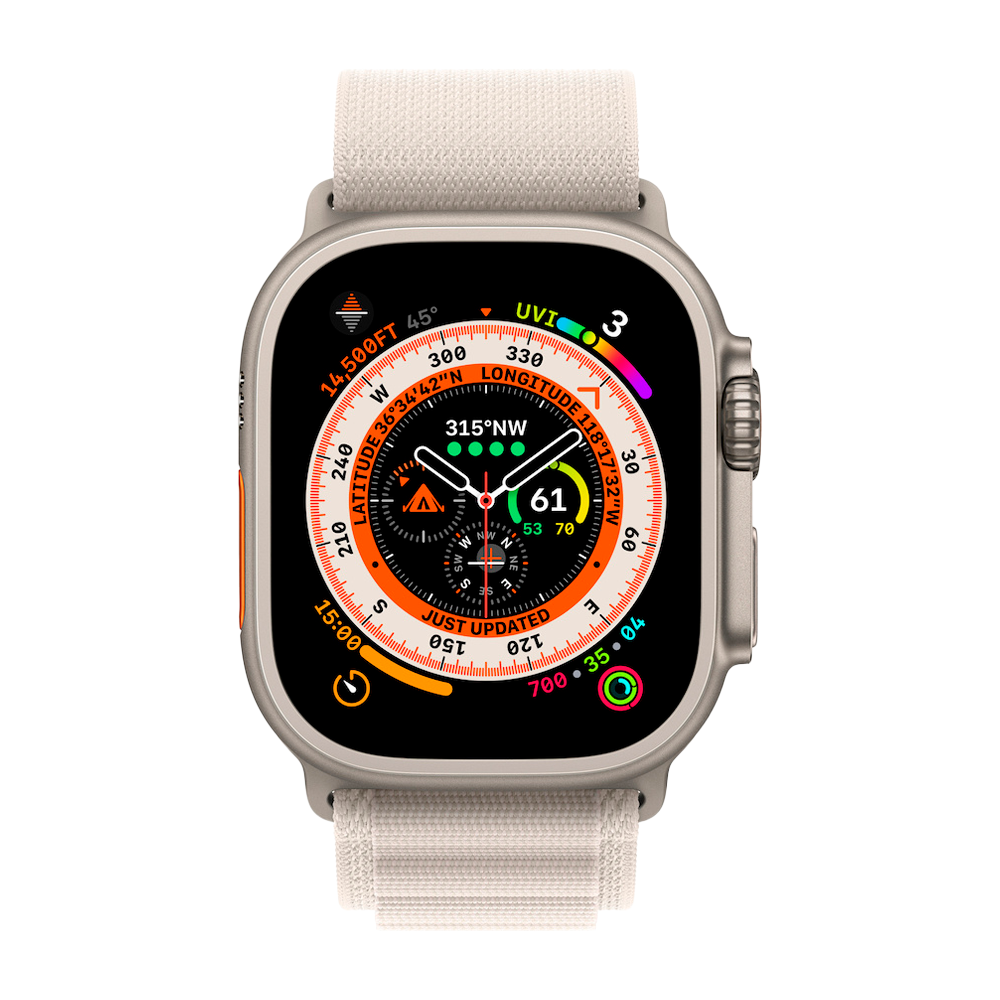 Умные часы Apple Watch Ultra GPS + Cellular, 49mm, Alpine Loop M, Starlight (Сияющая Звезда)