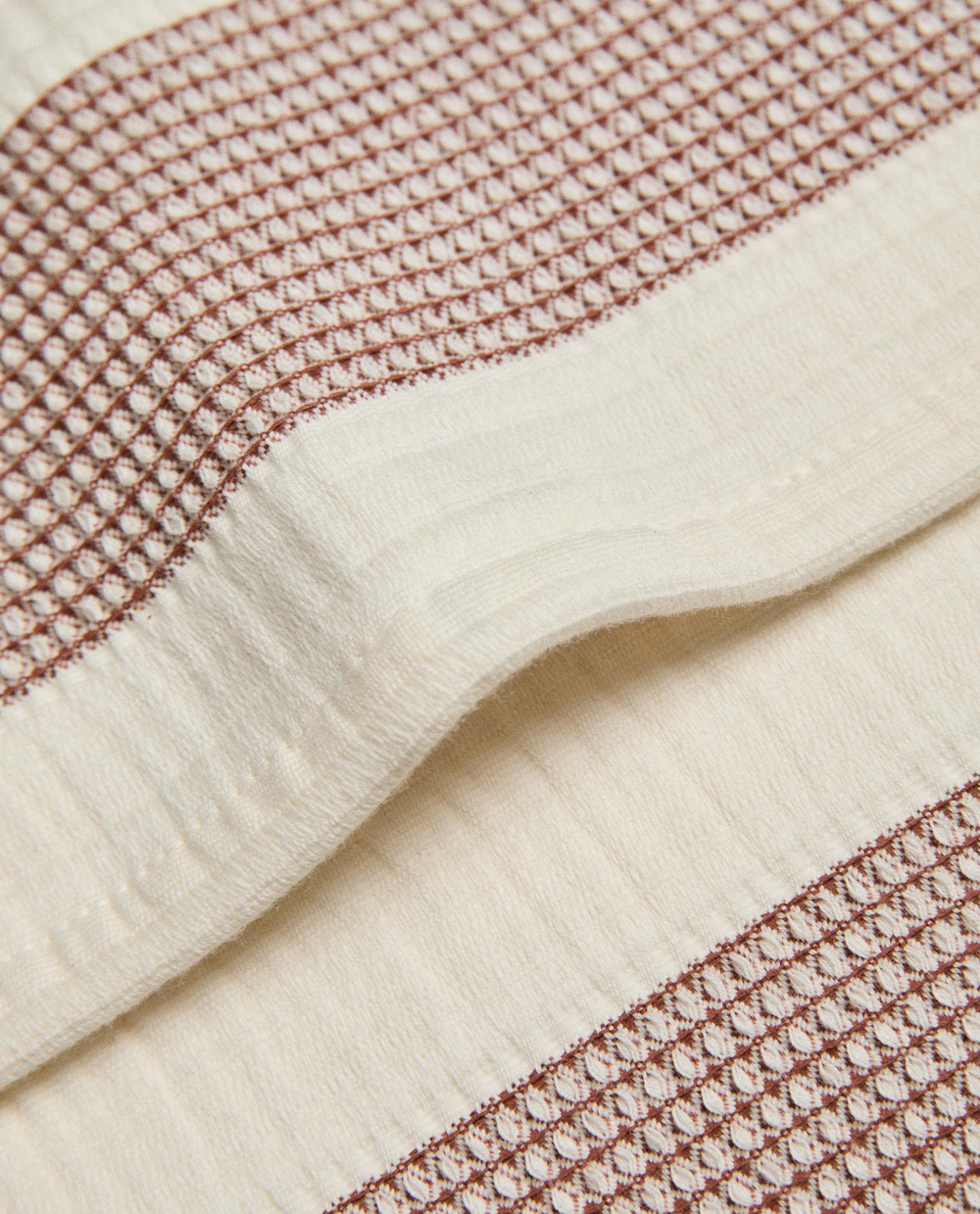 Zara Home наволочка декоративная из хлопка, терракотовый, в полоску, 40x40 см