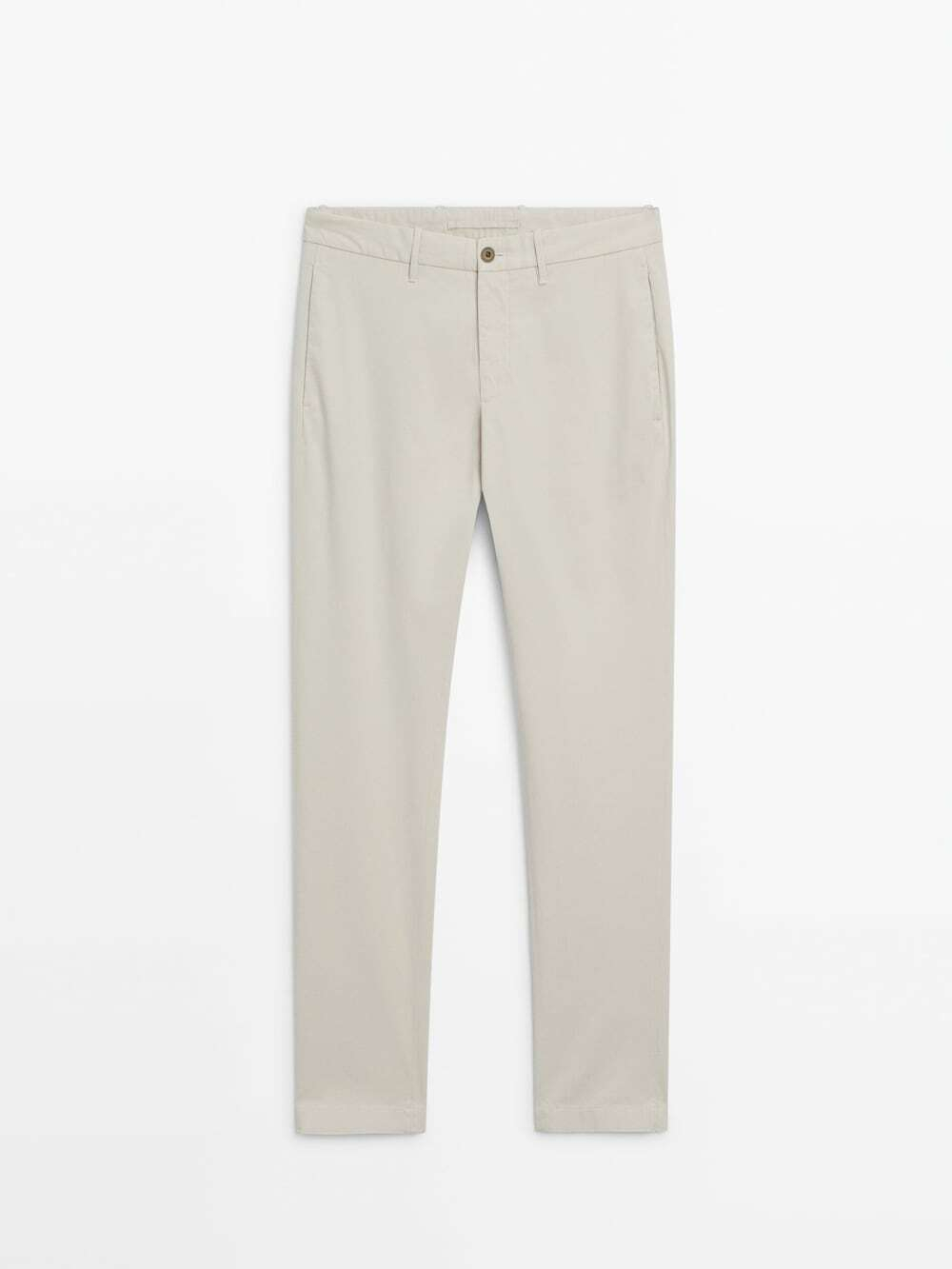 Massimo Dutti Зауженные брюки чинос из трикотина, дымчатый