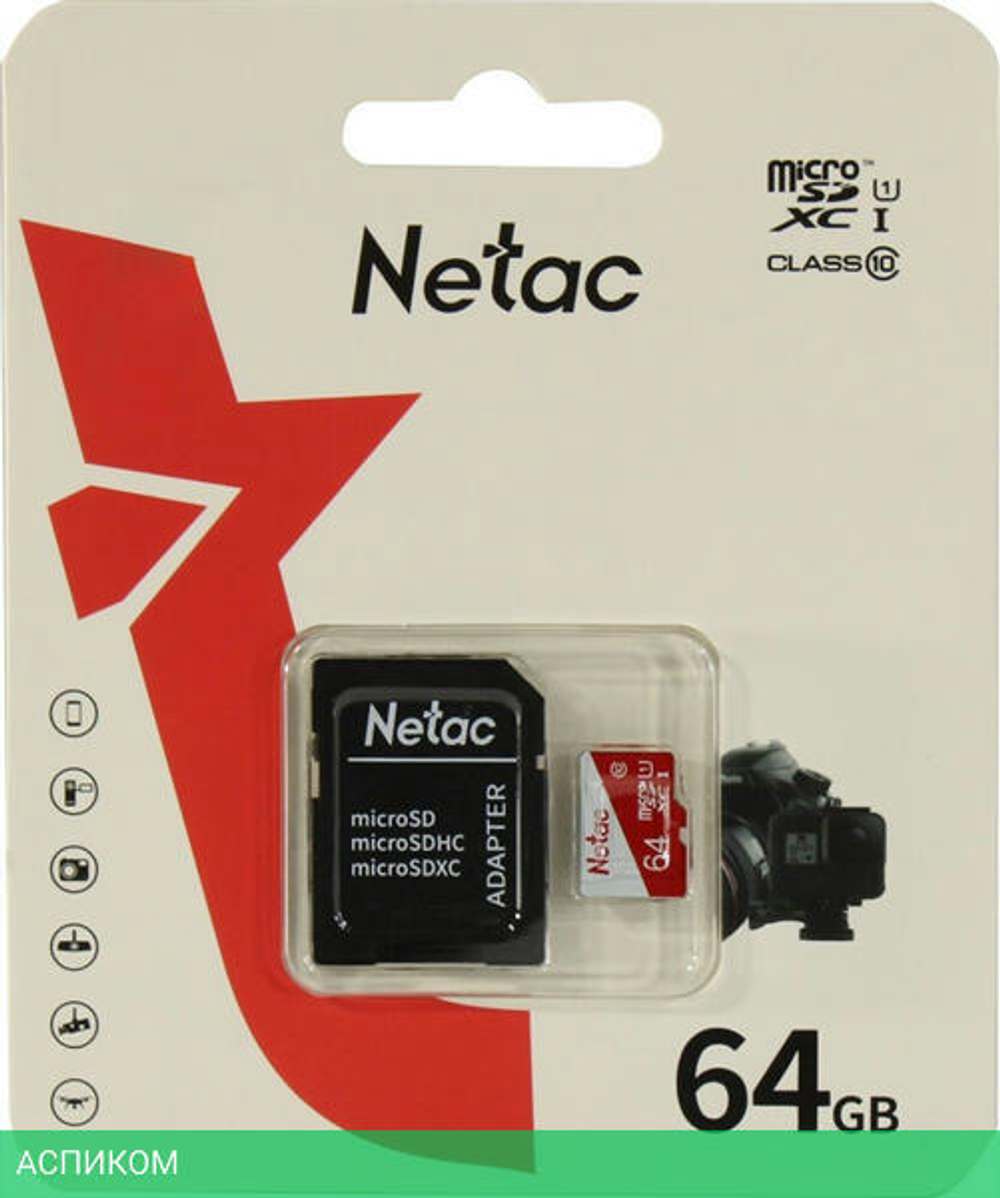 Карта памяти Netac P500 Eco 64GB(NT02P500ECO-064G-R)