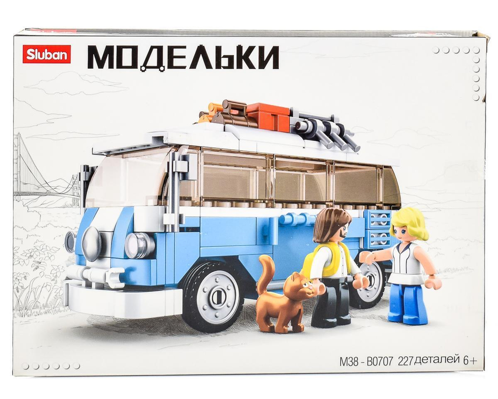 Конструктор блочный Слубан Транспорт Фургон 227 эл., коробка