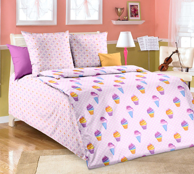 Постельное белье поплин 1,5 спальное Лакомка компаньон 1