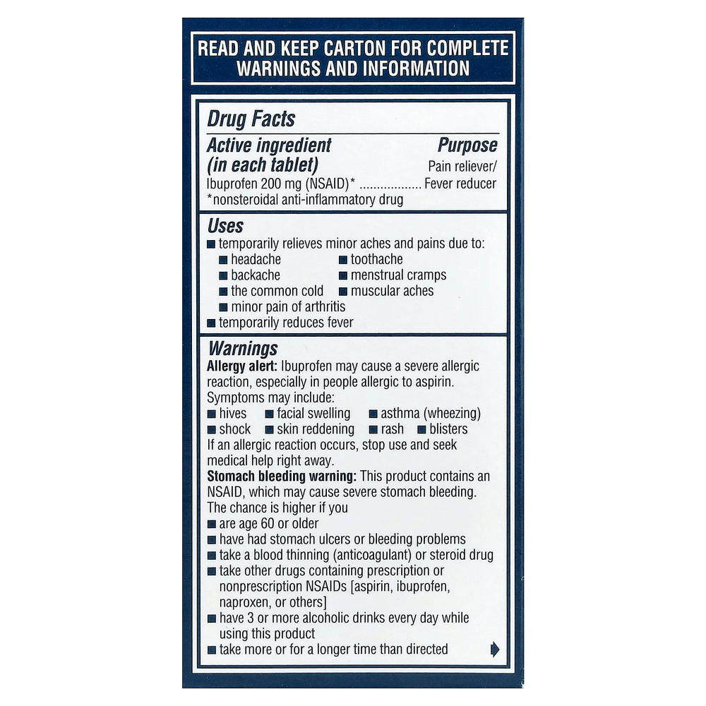 Advil, Таблетки ибупрофена, 200 мг, 100 таблеток, покрытых оболочкой