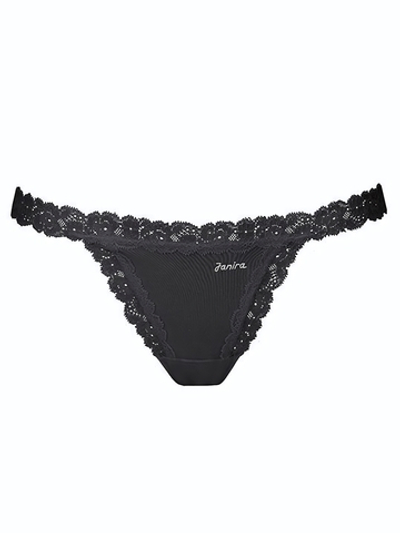 Трусики-танга Fresh Cotton Lace (Размер: L-XL) (Цвет: черный)