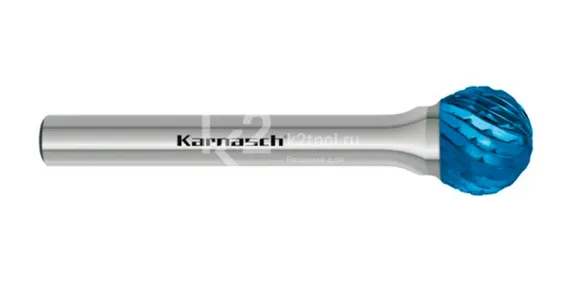 Борфреза твердосплавная Karnasch форма D, 6х4,7х6х50 мм, насечка HP-6, покрытие Blue-Tec, арт. 11.5034-055