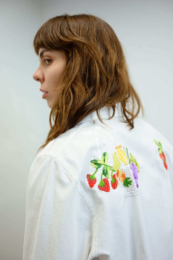 Рубашка Фруктовая с Длинными Рукавами 1 белая - фото 5