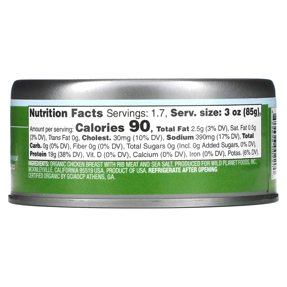 Wild Planet, Органическая жареная куриная грудка, 5 унций (142 г)