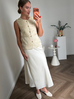 Юбка атласная миди молочный