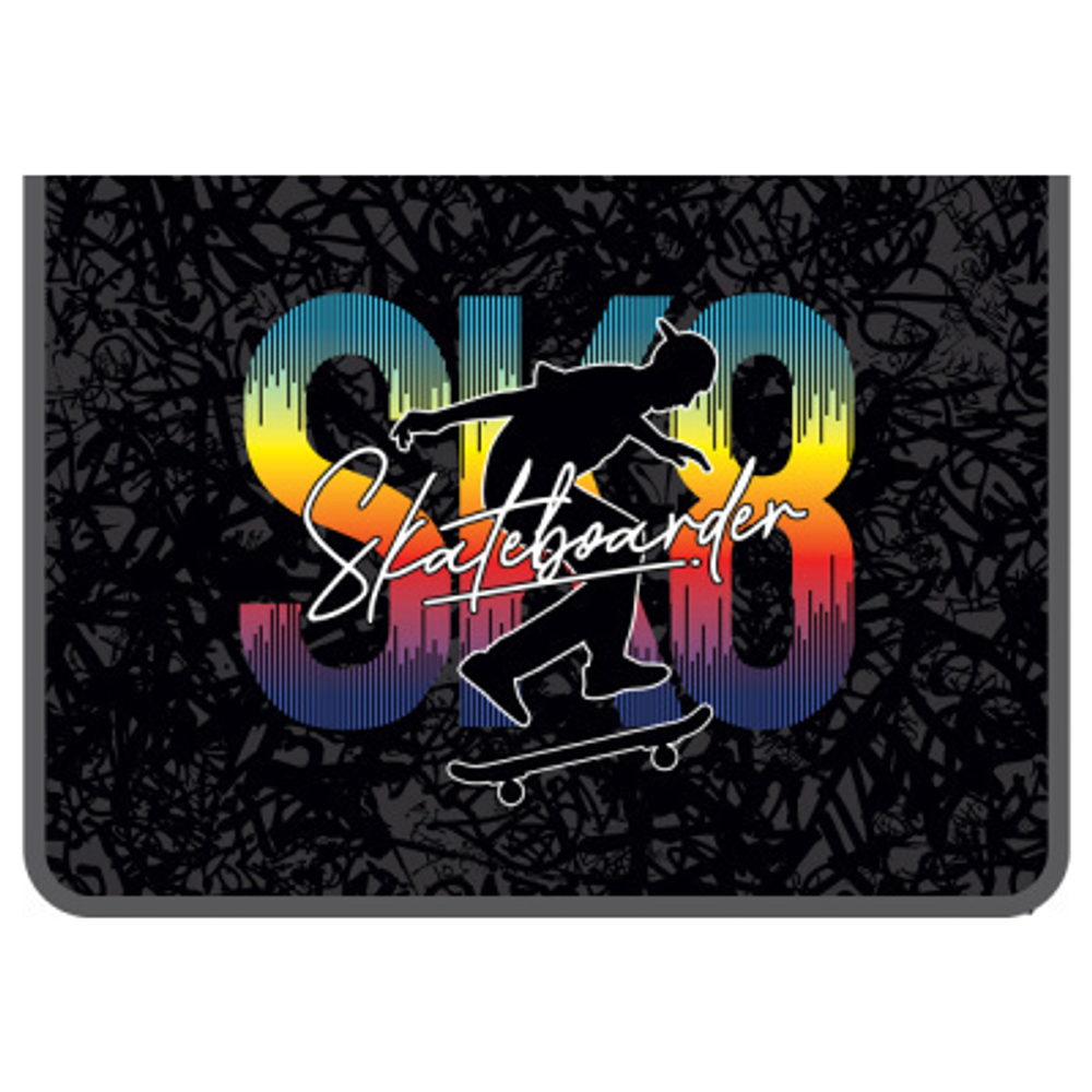 Папка для труда 1 отделение, А4, ArtSpace "Skateboard", 325*230*25мм, пластик, молния вокруг, откид. планка