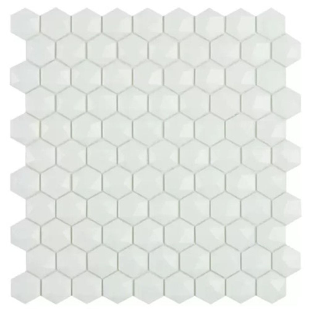 Мозаика Hex Matt White № 910D (на сетке) (0,087м2)