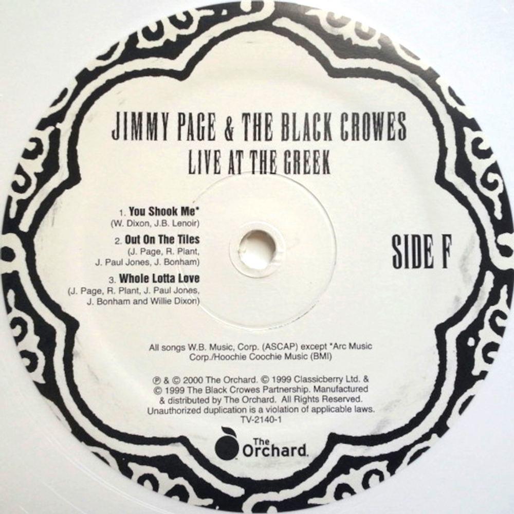 Jimmy Page & The Black Crowes / Live At The Greek (Coloured Vinyl)(3LP)