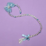 Ободок карнавальный с косичкой «Ледяной бантик»