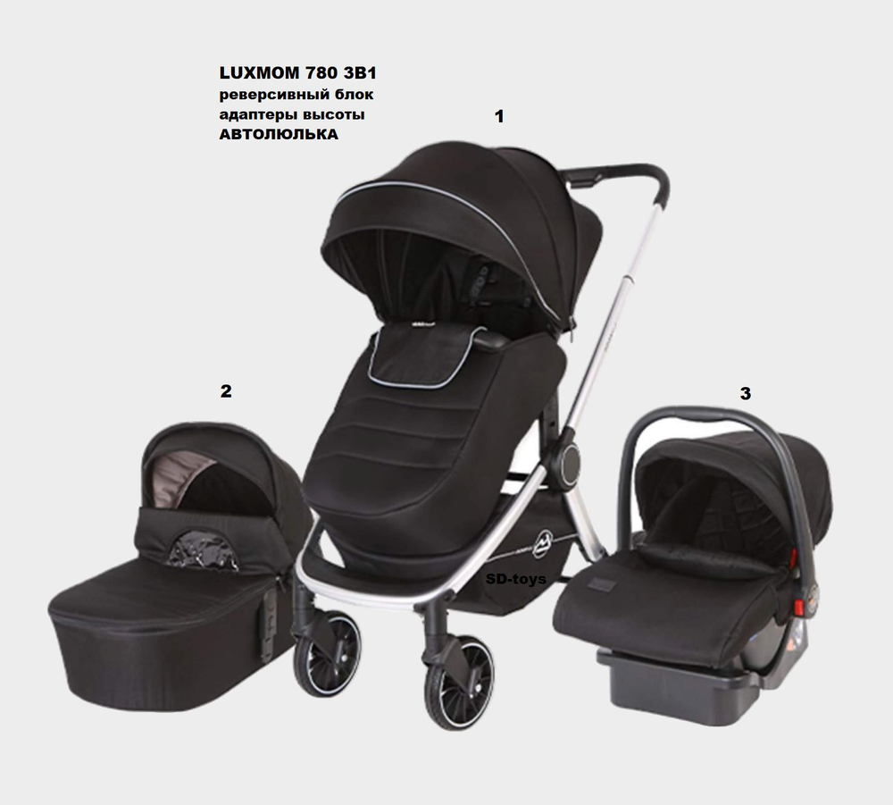 Коляска модульная Luxmom 780 / автолюлька/цвета
