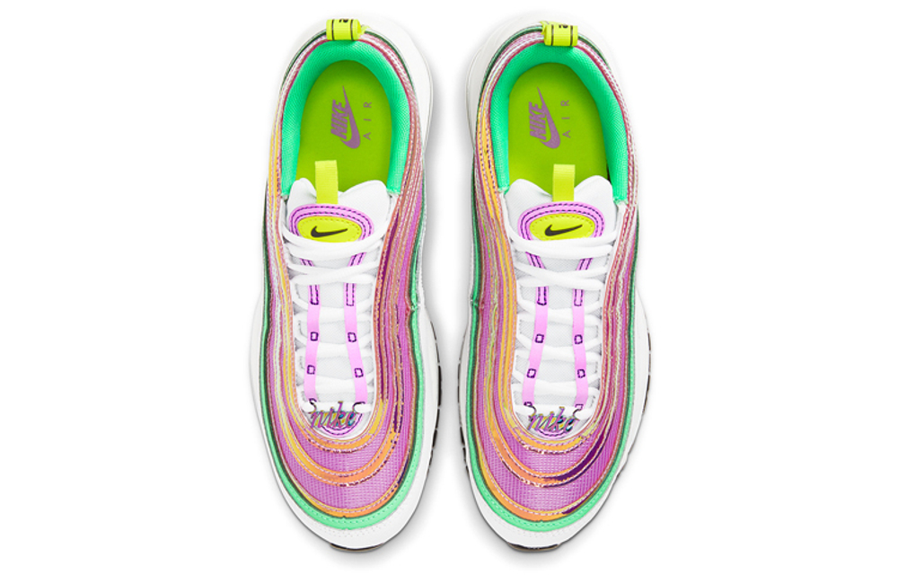 Nike Air Max 97 candy low-cut running shoes for men and women with the same white powder