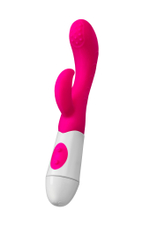 Вибратор с клиторальным стимулятором A-Toys by TOYFA Nessy, силикон, розовый, 20 см