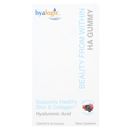 Hyalogic, Beauty From Within, жевательная гиалуроновая кислота, ягодный вкус, 60 жевательных таблеток