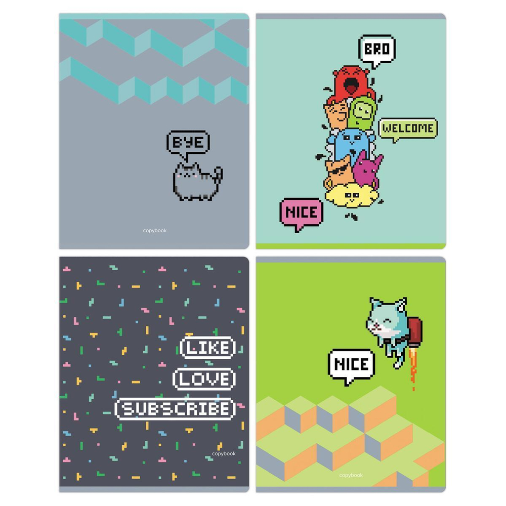 Тетрадь А5 48л. линия "Pixel" (BG)