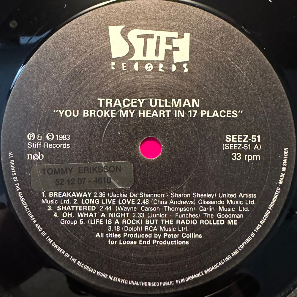 Tracey Ullman - You Broke My Heart In 17 Places (Скандинавия 1983г.)