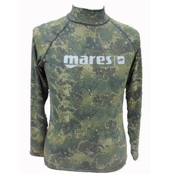 Футболка рашгард Mares Rash Guard зеленый камуфляж