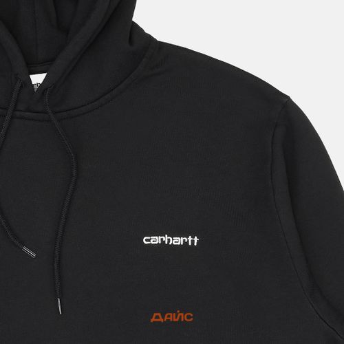 Толстовка мужская Carhartt WIP Script Embroidery Hooded  артикул:I033658_black - купить в магазине Дайс
