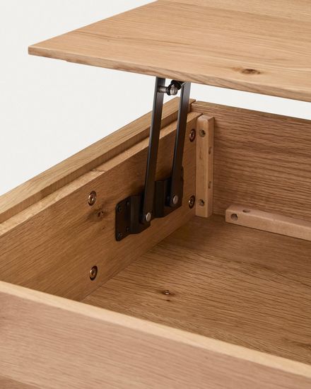 Подъемный журнальный столик Alguema из дубового шпона с натуральной отделкой 120 x 60 см